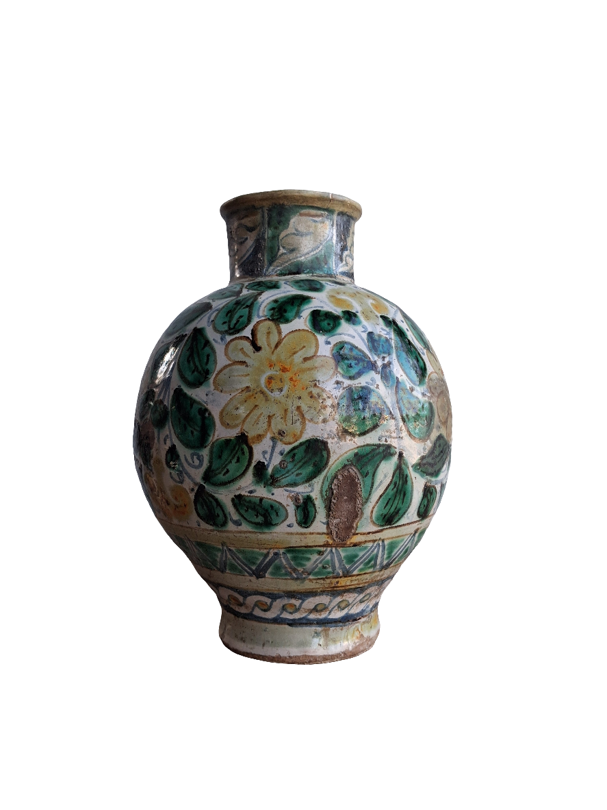 Antica boccia in maiolica