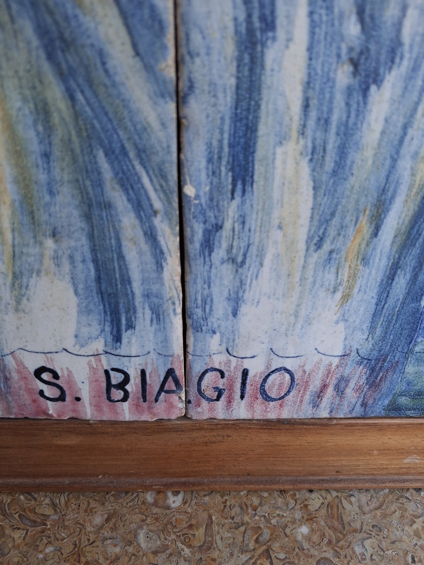 Pittura a freddo su mattonelle in maiolica
