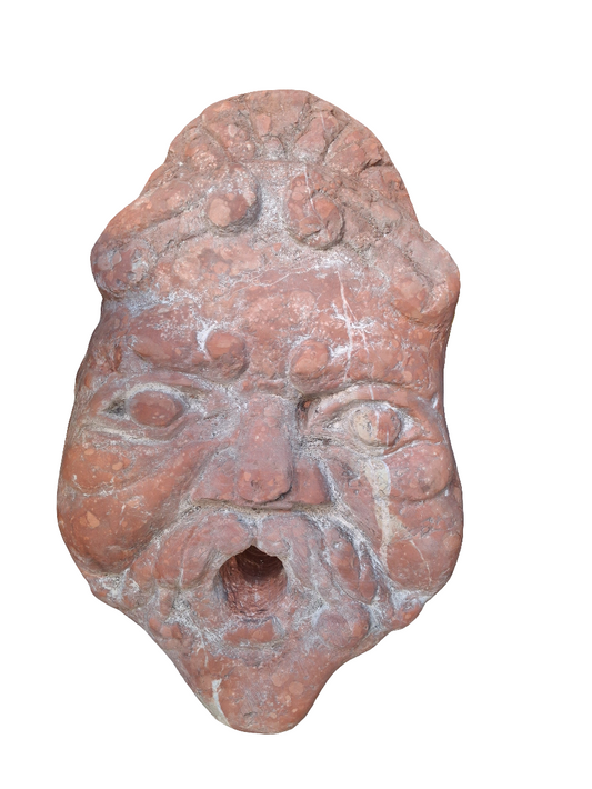 Mascherone in marmo rosso
