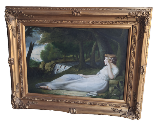 Olio su tela con cornice epoca 900